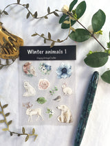 HappyVintageCrafter - clear transparent sticker - Winter Animals 1