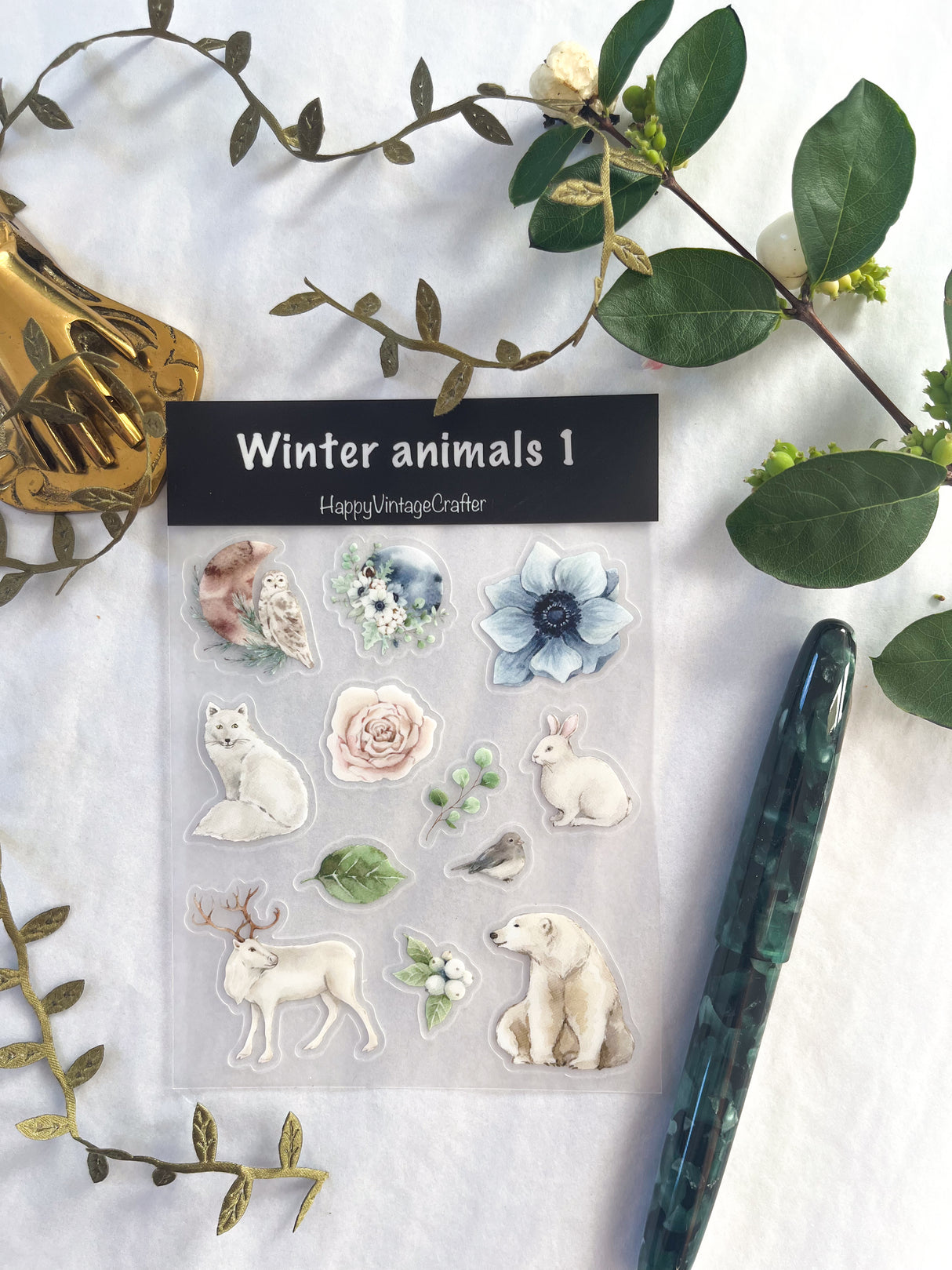 HappyVintageCrafter - Clear Transparent Sticker - Winter Animals 1 & 2