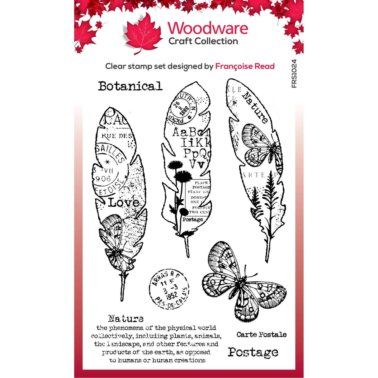 Woodware • Clear singles stempel Set - Paper Feathers