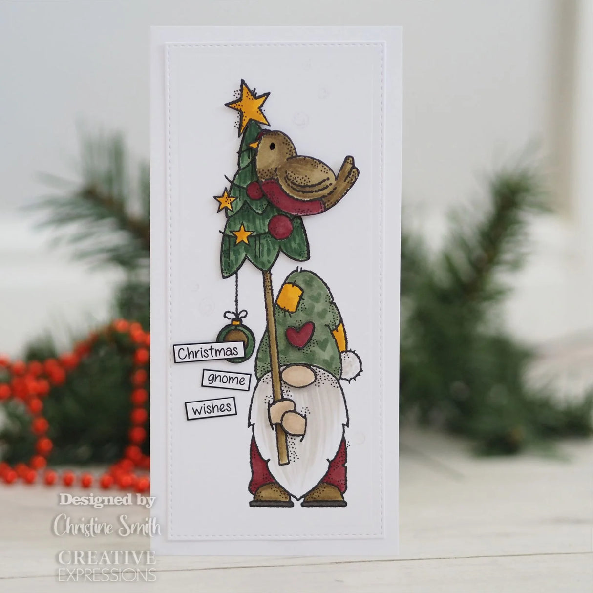 Woodware • Clear singles stempel Christmas - Tall Tree gnome
