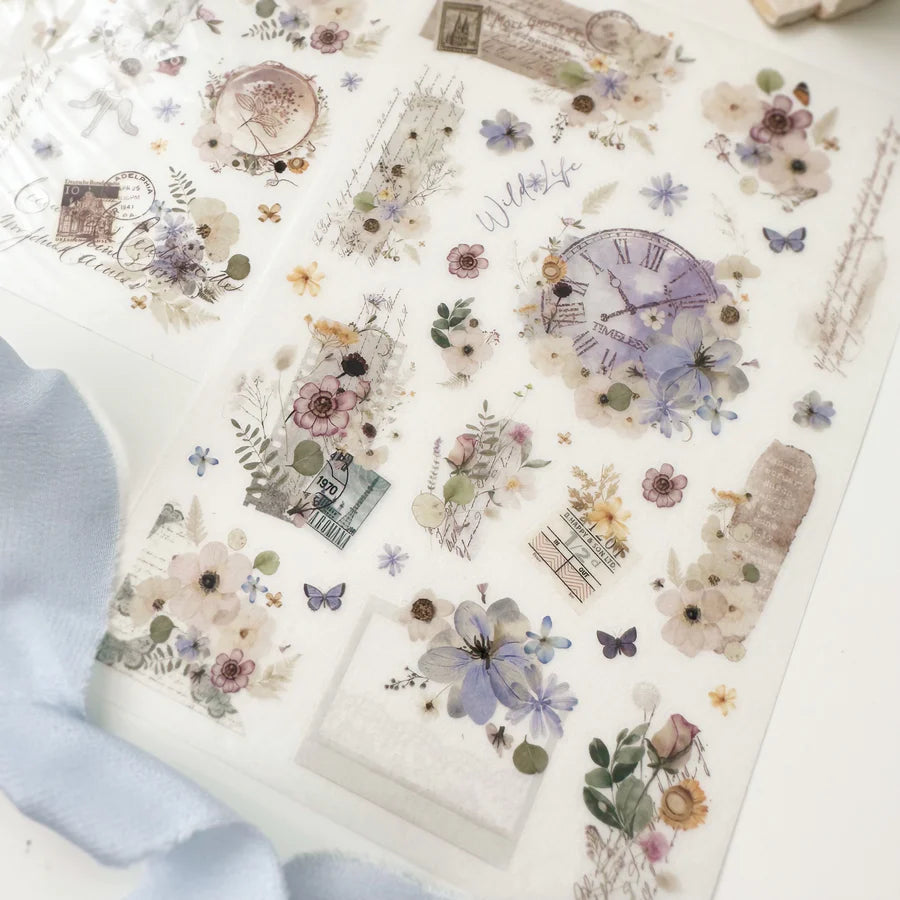 Journal Pages - print on sticker - Violet Dreams