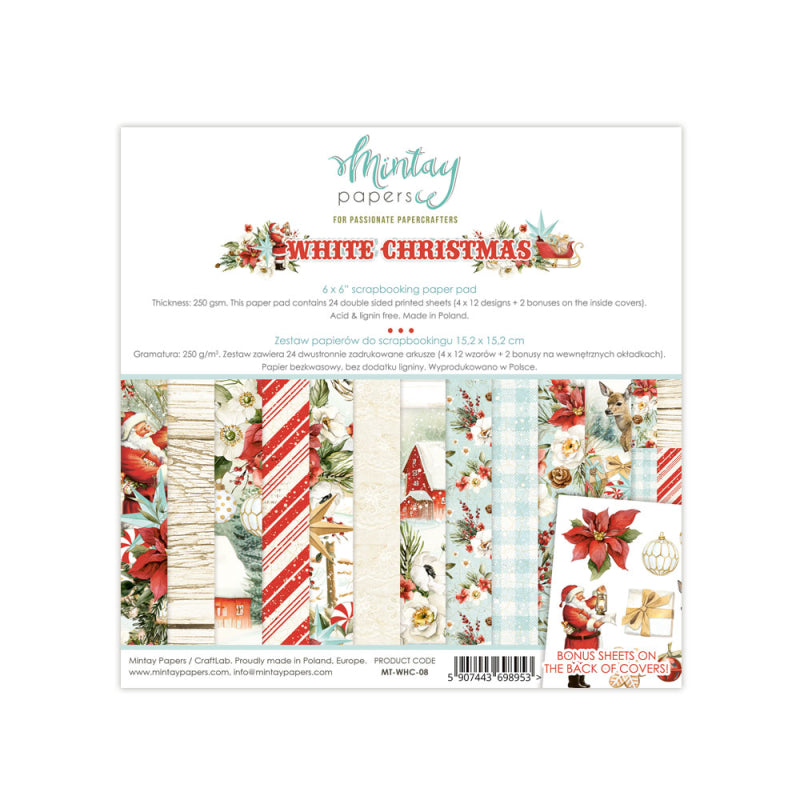 Mintay Papers - White Christmas 6" x 6"