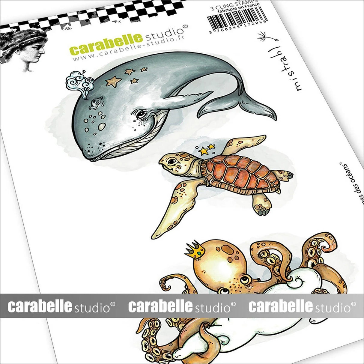 Carabelle Studio - Gummistempelset "Gardiennes Des Océans" Cling Stamp