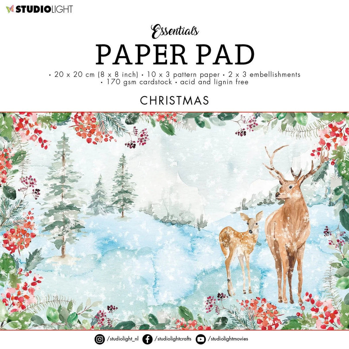 Studio Light • Essentials Mixed Paper Pad - Christmas In The Woods