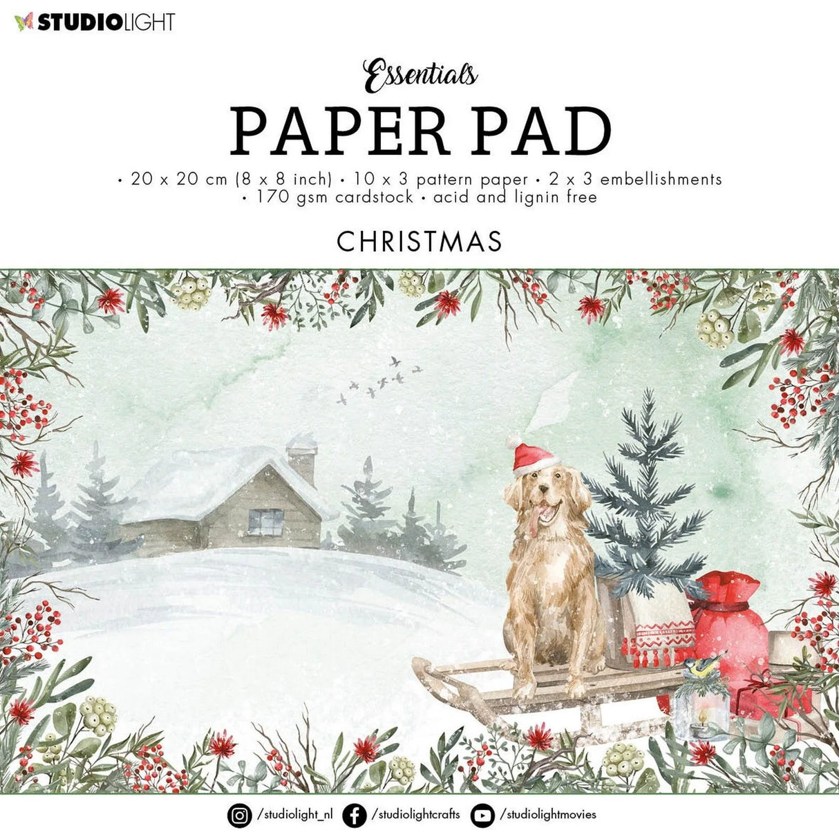 Studio Light • Essentials Mixed Paper Pad - Doggs Christmas