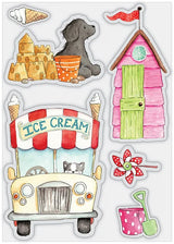 Craft Consortium Clear Stamp Set "Sandy Paws - Ice Cream"