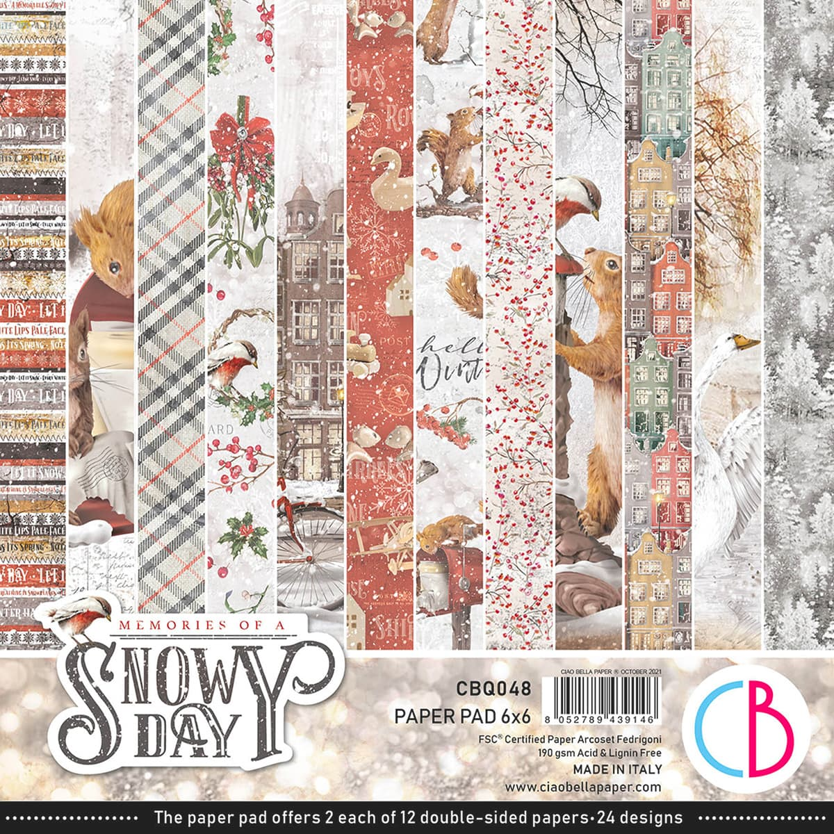 Ciao Bella Paper Pad "Memories of a snowy day"  6x6 '' (15x15 cm)