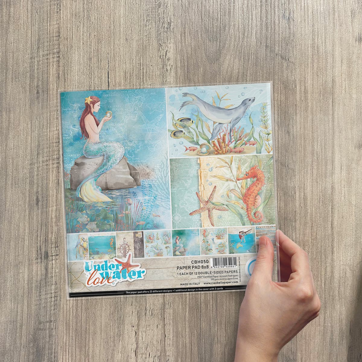 Ciao Bella Paperpad "Underwater Love" 8x8 '' (20,3x20,3 cm)