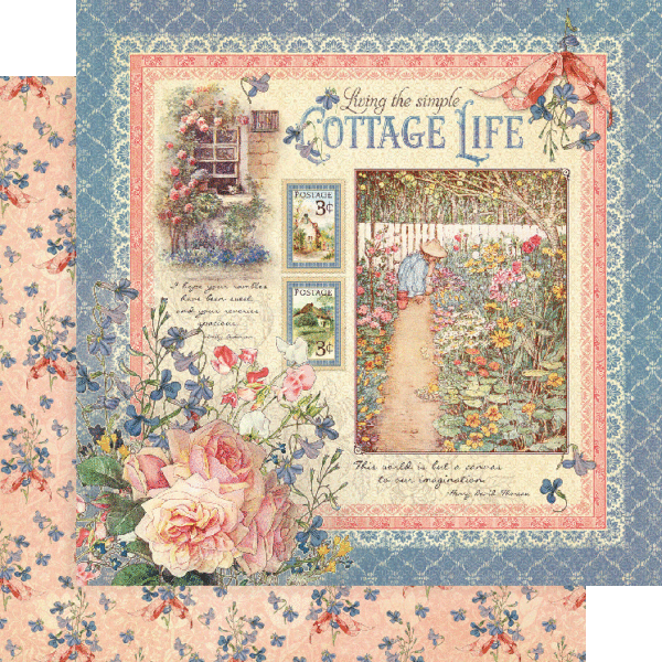 Graphic 45 Paper Pad "Cottage Life" -  8x8 "