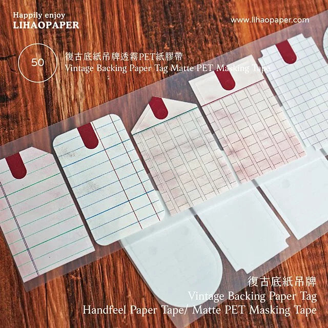 Lihaopaper Vintage Backing Paper Tag Masking Tape 49/50