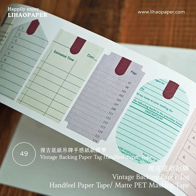 Lihaopaper Vintage Backing Paper Tag Masking Tape 49/50