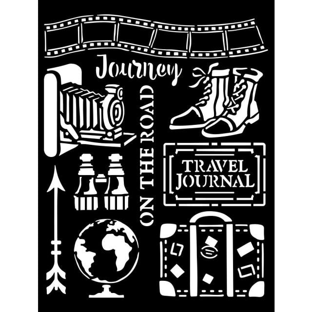 Stamperia Thick Stencil "Our way-Journey Elements"