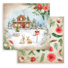 Stamperia Paperpad Romantic Collection "Home for the Holidays" 8 x 8 inch
