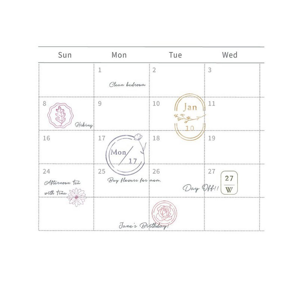 Mu Lifestyle Clear Rubber Stamps "no.15-Flower Days"