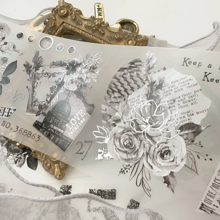 Journal Pages "Dark Romance" Silver Foil PET Maskingtape