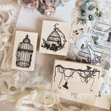 Journal Pages "In Love With Lace - Bird Cage" Rubber Stamps