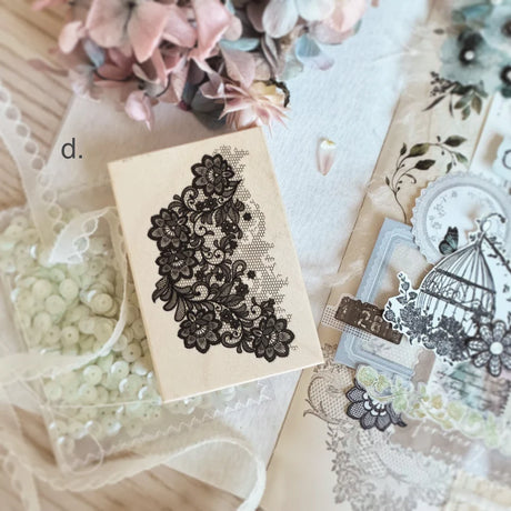 Journal Pages "In Love With Lace - Love Lace" Rubber Stamps