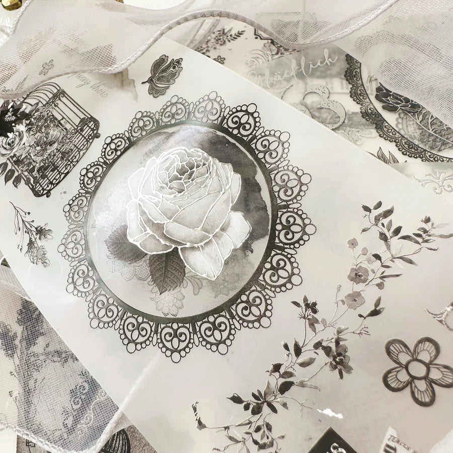 Journal Pages "Dark Romance" Silver Foil PET Maskingtape