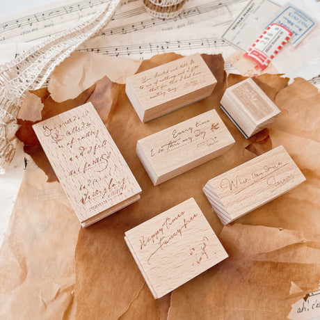 Journal Pages - Handwriting Rubber stamps