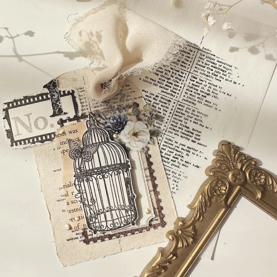 Journal Pages "In Love With Lace - Bird Cage" Rubber Stamps