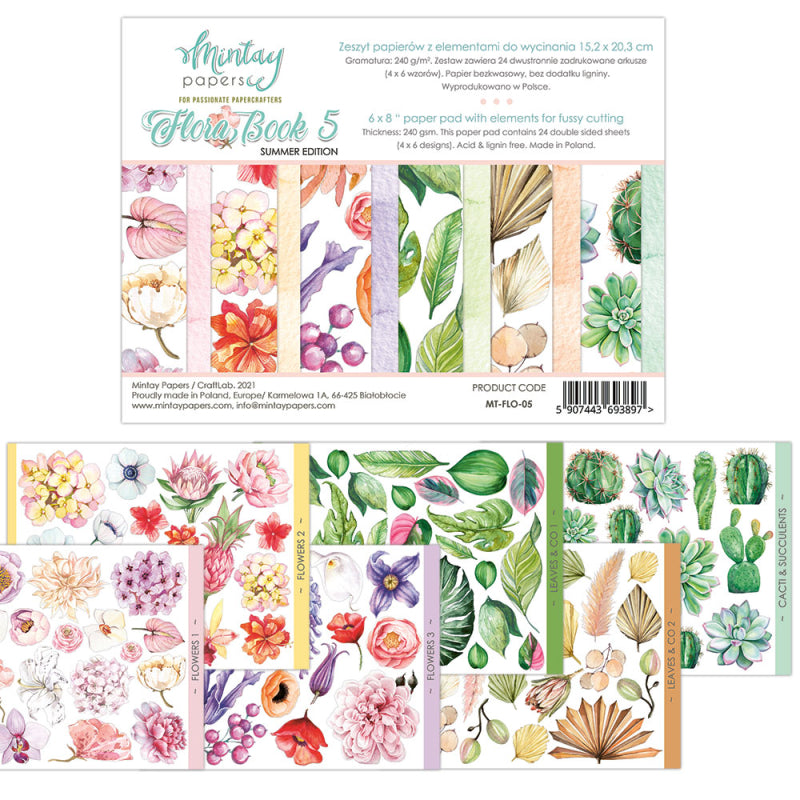 Mintay Papers Paper Pad "Flora Book 5" 6"x 8"