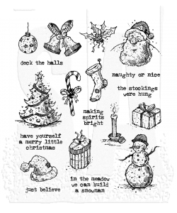 Tim Holtz Stampers Anonymous Cling Stamps "Tattered Christmas"